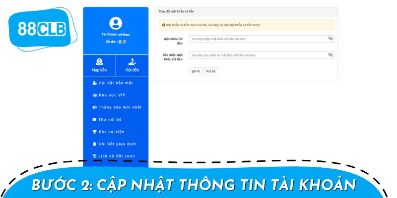 Cập nhật thông tin tài khoản ngân hàng theo hướng dẫn